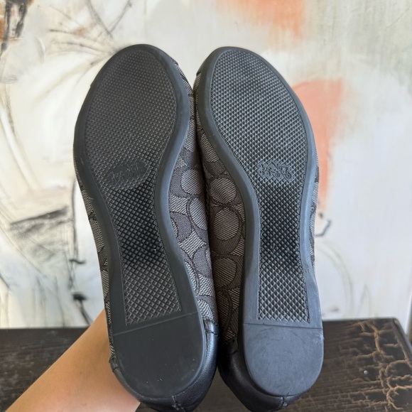 COACH Chelsea Black Smoke Signature Ballet Flats size 36 - Picture 6 of 8